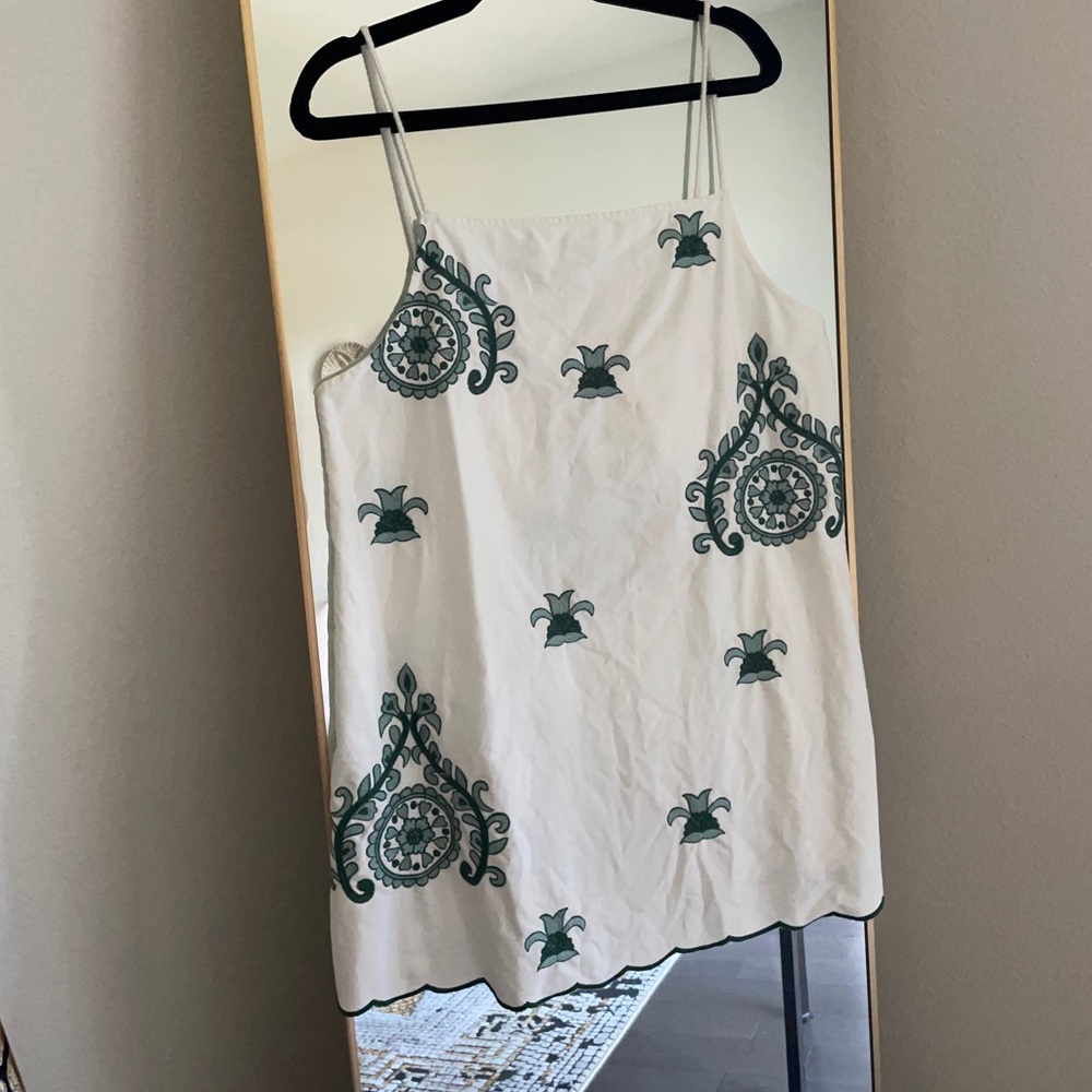 Zara White Linen Mini Dress size: XL